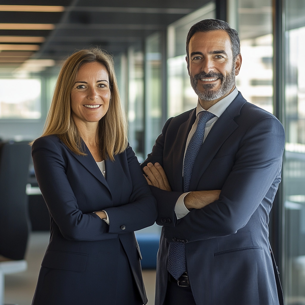 CEO firme y exitoso en un entorno profesional en Madrid, España